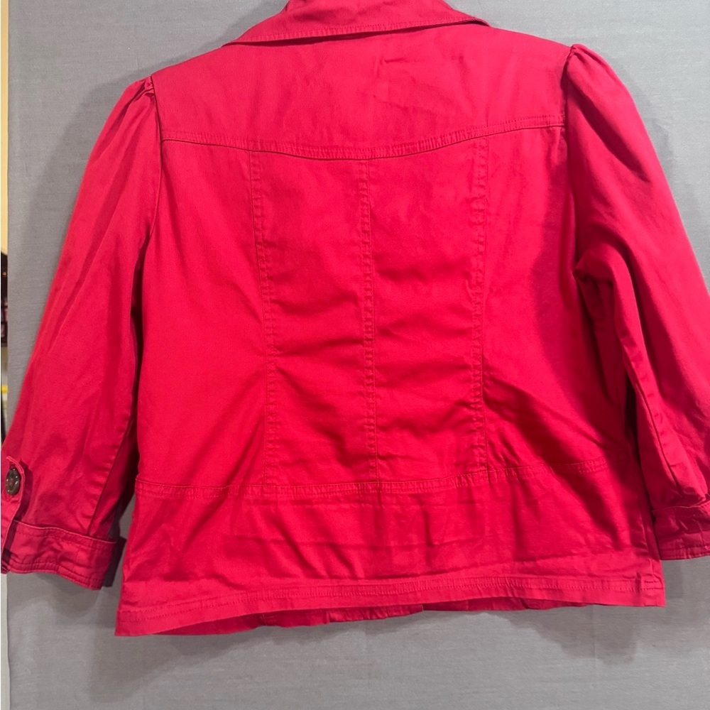 Red Camel Bright Red Ruffled Collar Jacket - Picture 4 of 4